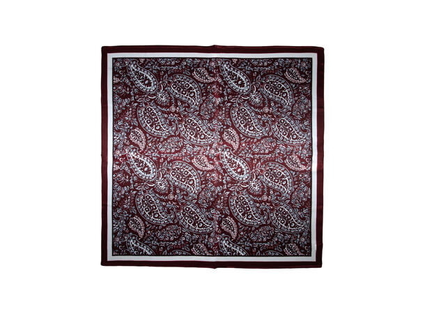 Skjerf paisley SILKE 70x70 vinrød 