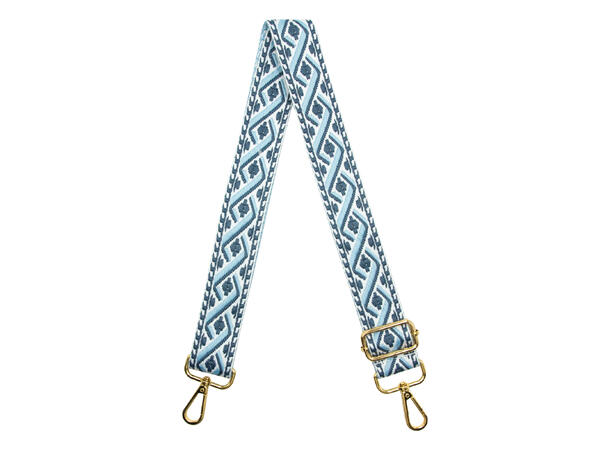 Skulderrem til veske twist gull blå 