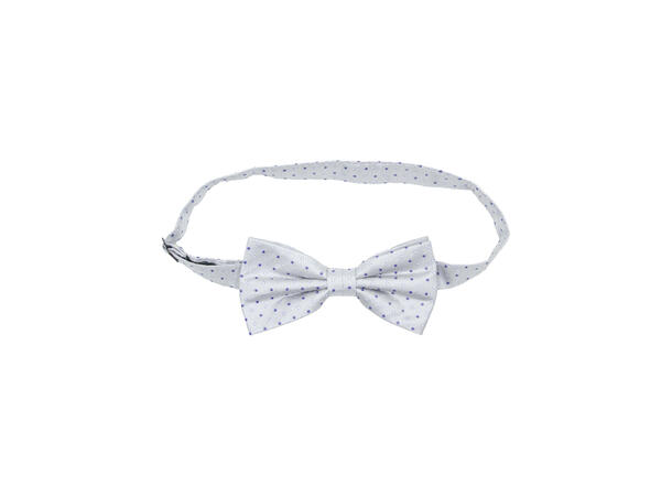 Sløyfe m/lommetørkle prikket grå 