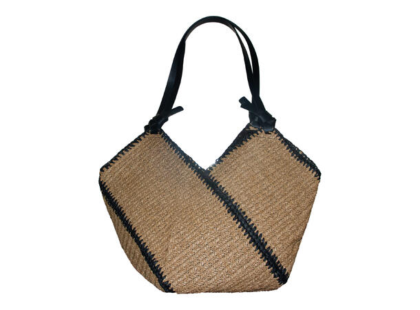 Veske "Summer" m/farget syninger brun SS26 