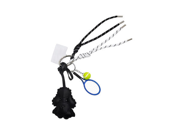 Veskepynt & Nøkkelring søt hund sort 