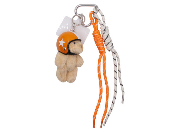 Veskepynt bamse m/hjelm orange 