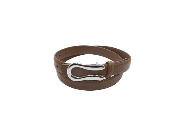 Belte klassisk m/sølv spenne 2,5cm brun 