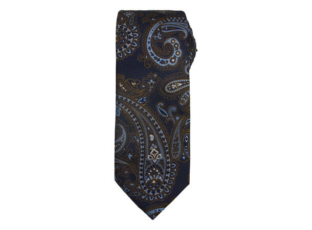Da Vinci slips+lommetørkle mønstert sett hengende blå 