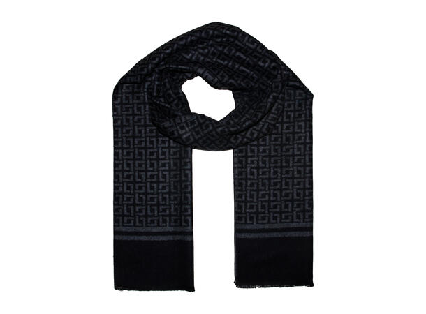 Herre skjerf mønstret 30x180 sort Høst26 