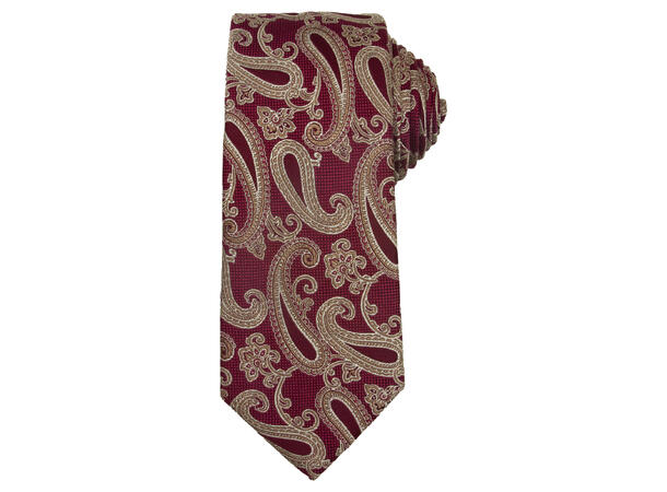 Santi Silkeslips 7,5 cm paisley vinrød 