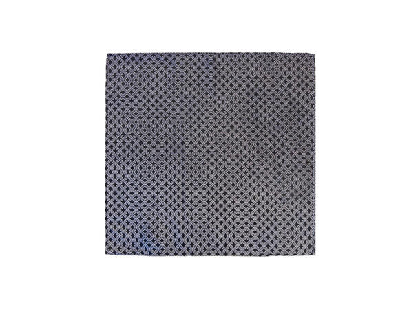 Santi silkeslips+lommetørkle mønstert sett hengende sort 