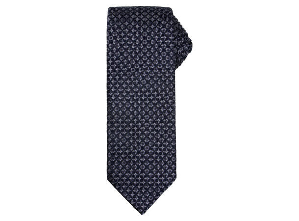 Santi silkeslips+lommetørkle mønstert sett hengende blå 