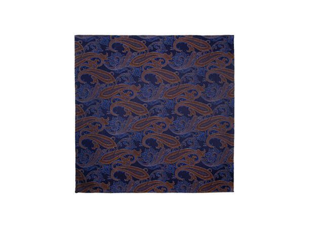 Santi silkeslips+lommetørkle mønstret sett hengende navy 