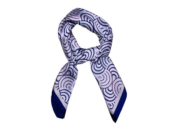 Skjerf "bølger" 70x70 blå 