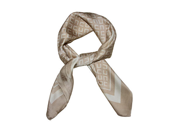 Skjerf enkel mønster 70x70 beige 