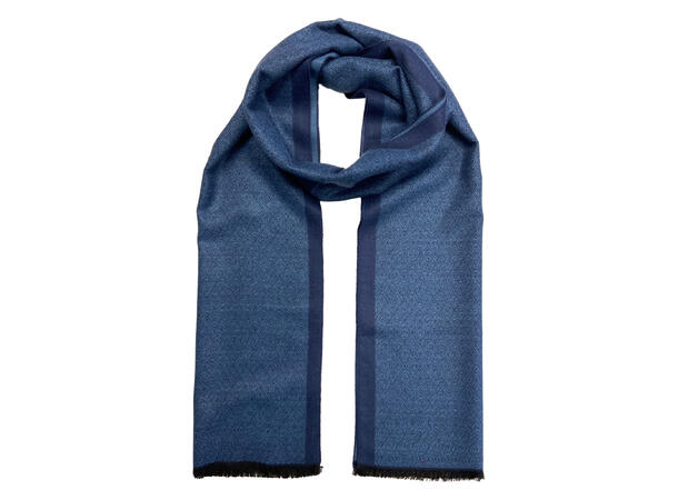 Skjerf herre mønstert 35x180 blå Høst26 