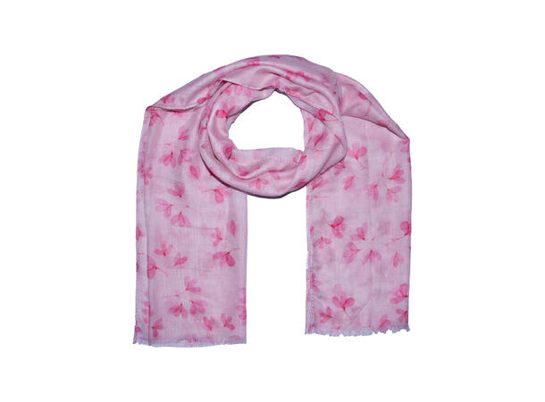 Skjerf m/blader 75x180 rosa 