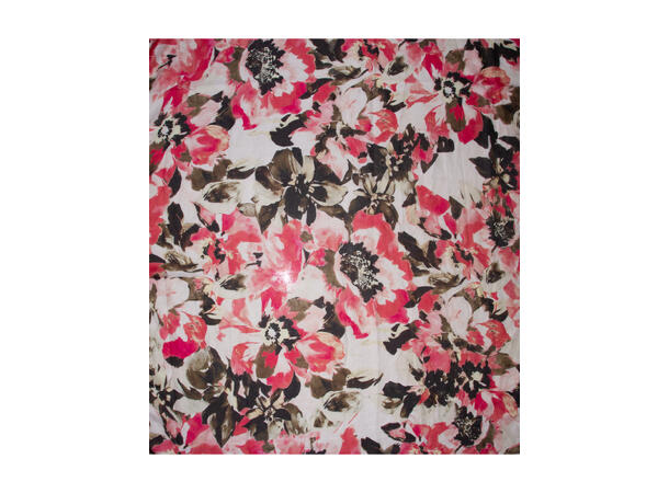 Skjerf m/blomster 90x180 vinrød 
