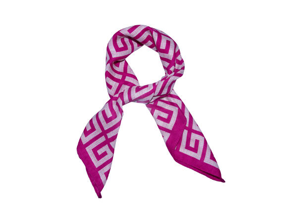 Skjerf m/mønster 65x65 fuksia 