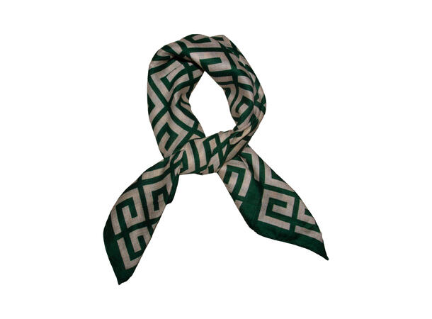 Skjerf m/mønster 65x65 grønn 