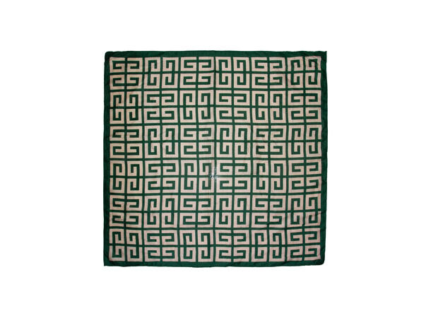 Skjerf m/mønster 65x65 grønn 