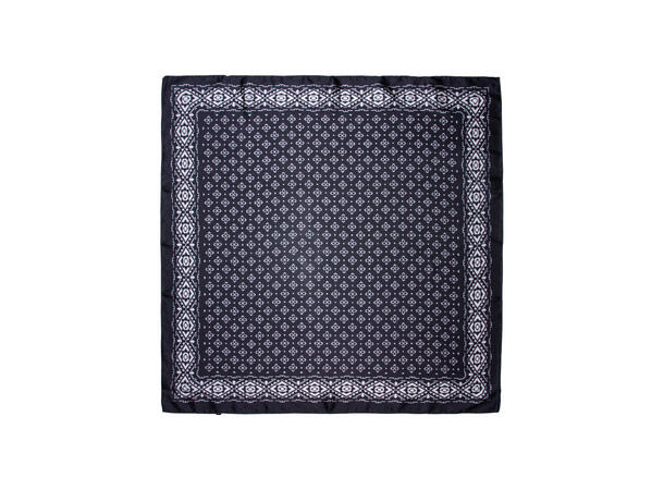 Skjerf m/mønster 70x70 sort 