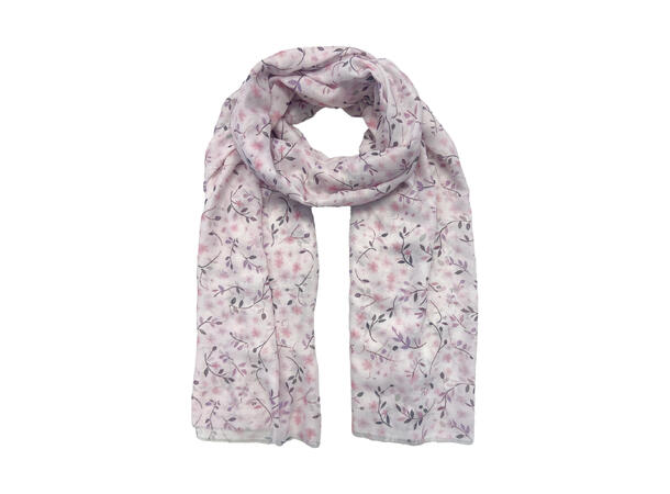 Skjerf m/små blomsterr 90x180 rosa 