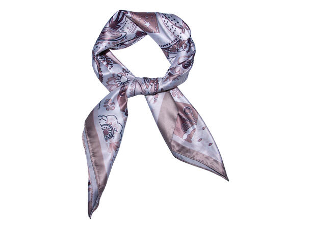 Skjerf m/små ruter 70x70 brun* 