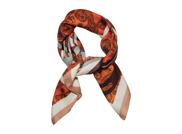 Skjerf mønstert 65x65 oransje 