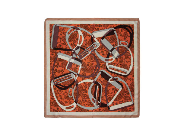 Skjerf mønstert 65x65 oransje 