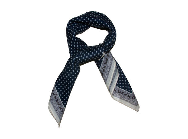 Skjerf paisley Ull 70x70 navy 