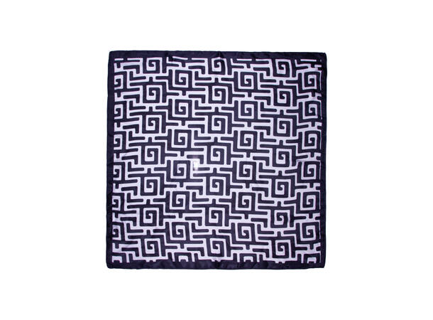 Skjerf små labyrint 70x70 sort 