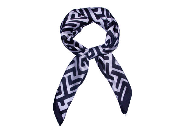 Skjerf små labyrint 70x70 sort* 