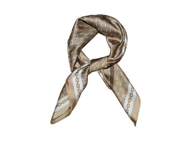 Skjerf småmønstert 70x70 brun 