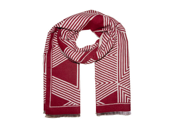 Skjerf stripet 65x180 vinrød Høst26 