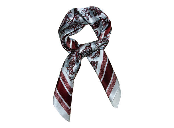 Skjerfpaisley SILKE 70x70 vinrød 