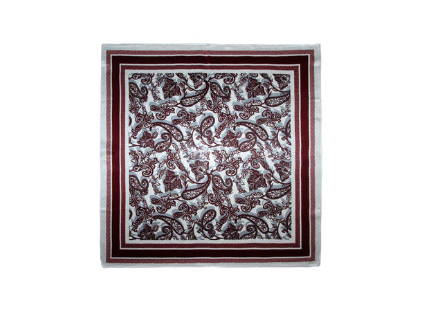 Skjerfpaisley SILKE 70x70 vinrød 