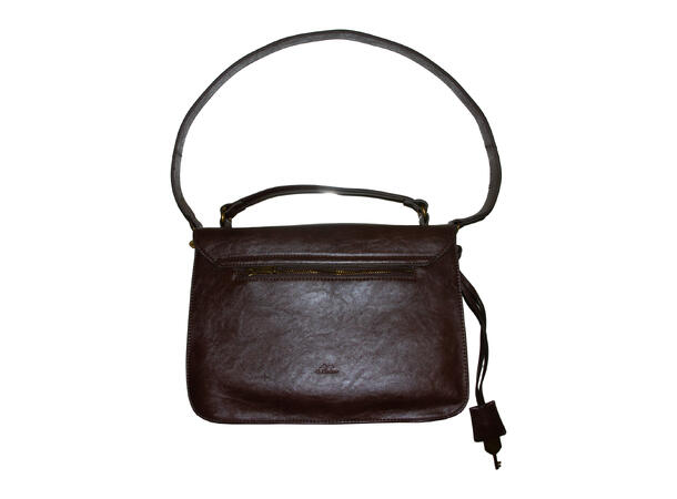 Veske m/hank skinn-look brun Høst 26 