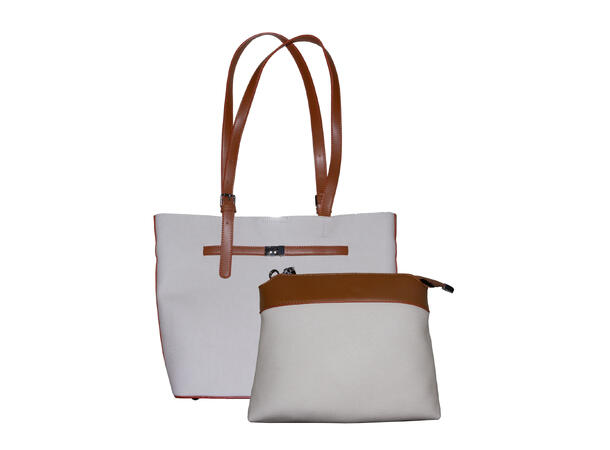 Veske stor m/ tilleggsveske offwhite 