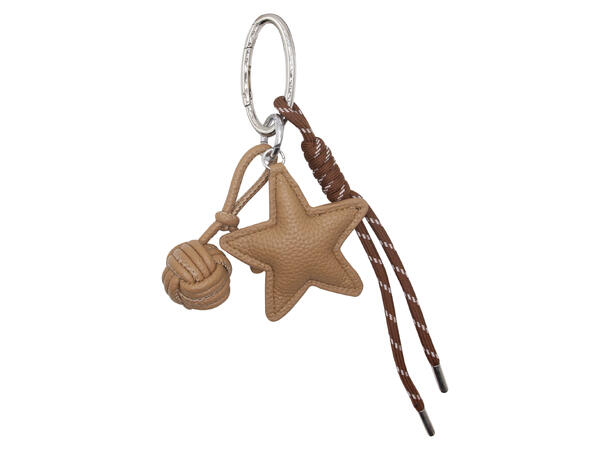 Veskepynt & Nøkkelring stjerne sølv trimmings lys brun 